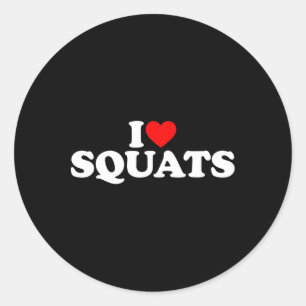 I Liebe Squats Workout Gym Runder Aufkleber