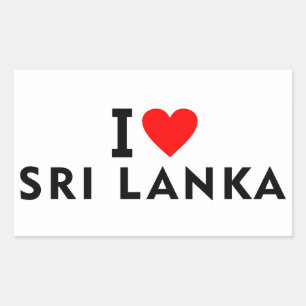 I Liebe Sri Lanka Land wie Herztourismus Rechteckiger Aufkleber
