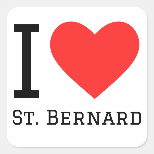 I Liebe St. Bernard Quadratischer Aufkleber (Vorderseite)