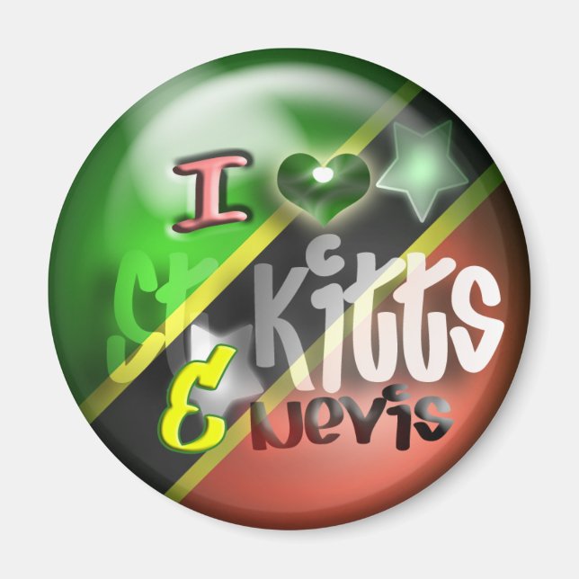 I Liebe St. Kitts & Nevis Patriot Magnet (Vorne)