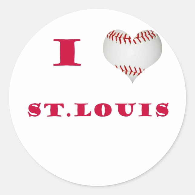 I Liebe St. Louis Runder Aufkleber (Vorderseite)