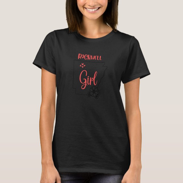 I Liebe Staat der Blume Arkansas Kontur Rockwell C T-Shirt (Vorderseite)