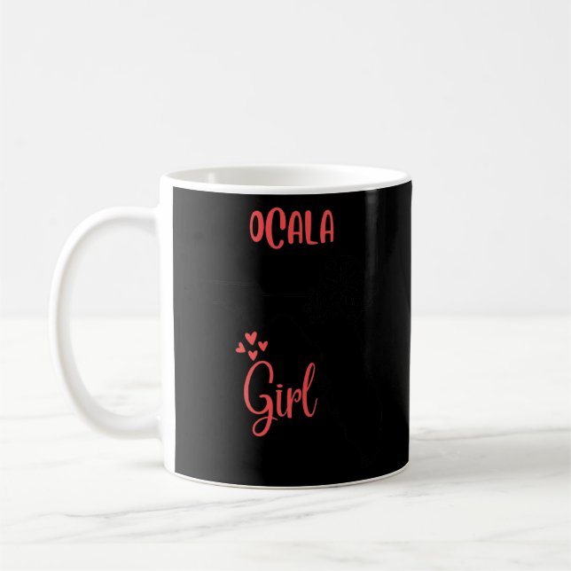 I Liebe Staat der Blume Florida Kontur Ocala Stadt Kaffeetasse (Links)