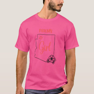 I Liebe Staat von Arizona Blume Kontur Phoenix Cit T-Shirt