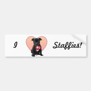 I Liebe Staffies Autoaufkleber