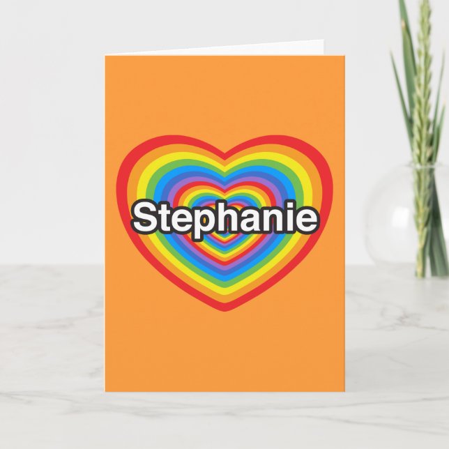 I Liebe Stephanie. Liebe I Sie Stephanie. Herz Karte (Vorderseite)
