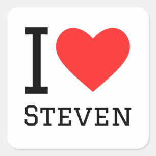 I Liebe Steven Quadratischer Aufkleber