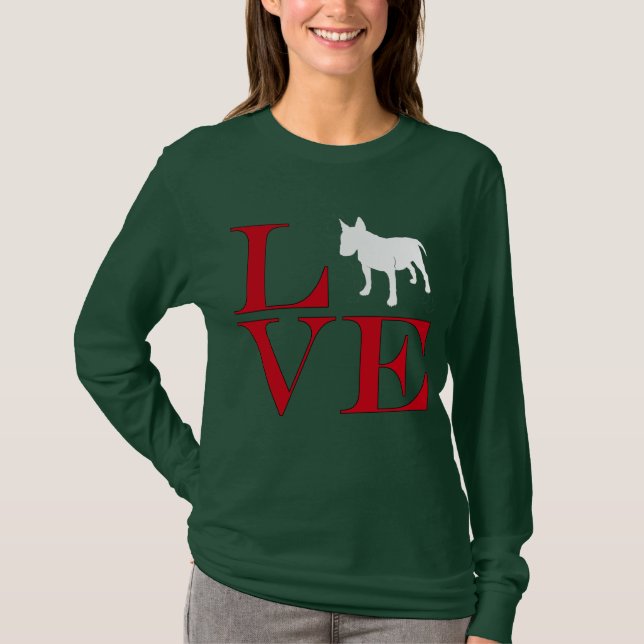 I Liebe-Stier-Terrier - Dunkelheit farbiges T-Shirt (Vorderseite)