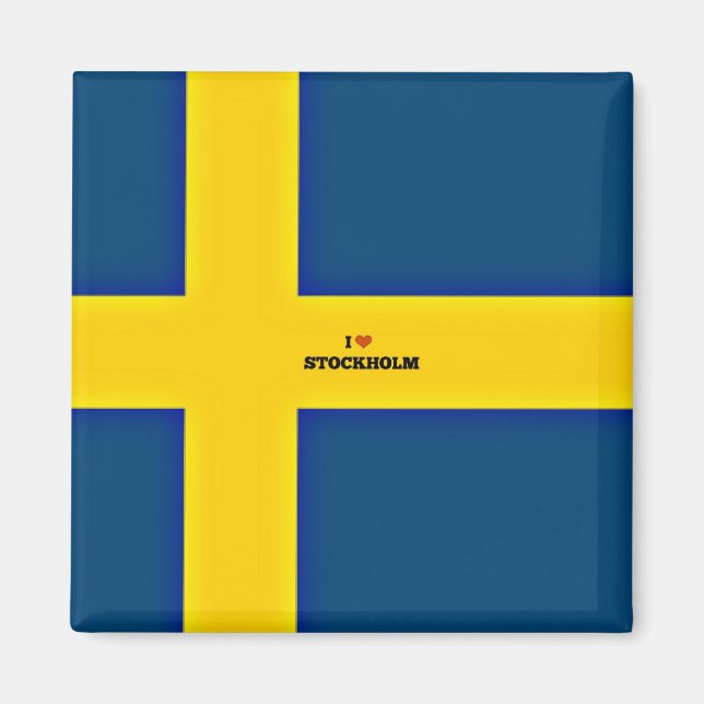 I Liebe Stockholm, Flagge Schwedens, Magnet (Vorne)