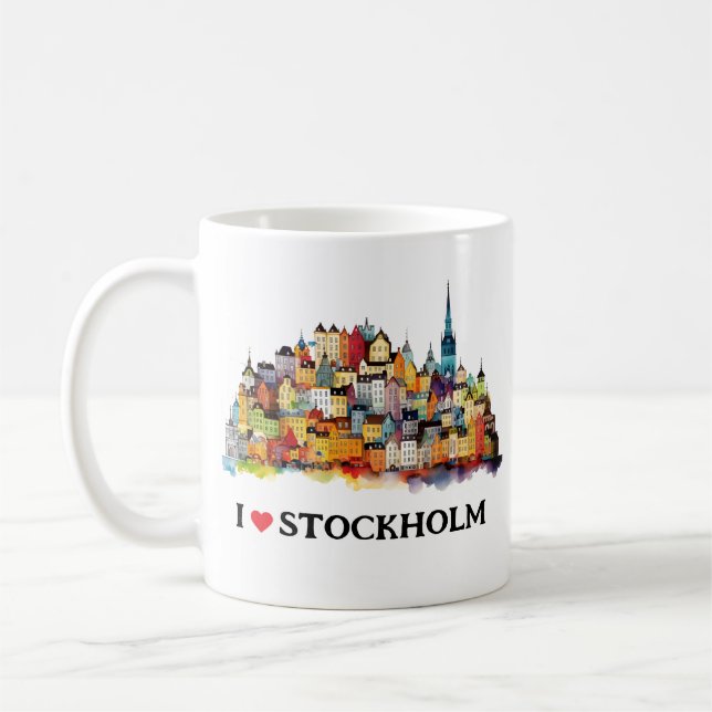 I Liebe Stockholm | Schweden | Kaffee Kaffeetasse (Links)