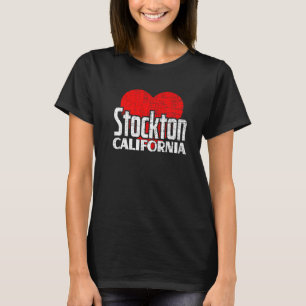 I Liebe Stockton California Retro Big Heart Stockt T-Shirt