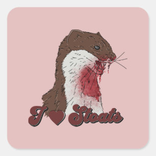 I Liebe Stores Quadratischer Aufkleber