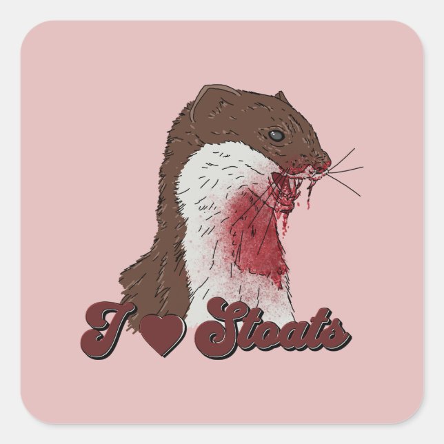 I Liebe Stores Quadratischer Aufkleber (Vorderseite)