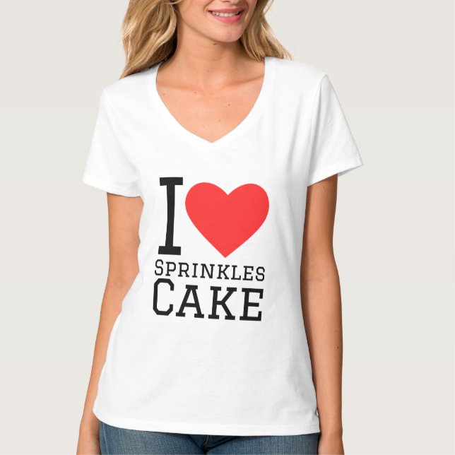 I Liebe streut Kuchen T-Shirt (Vorderseite)