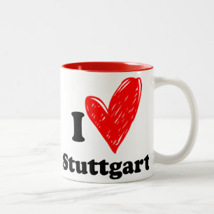 I Liebe Stuttgart Zweifarbige Tasse