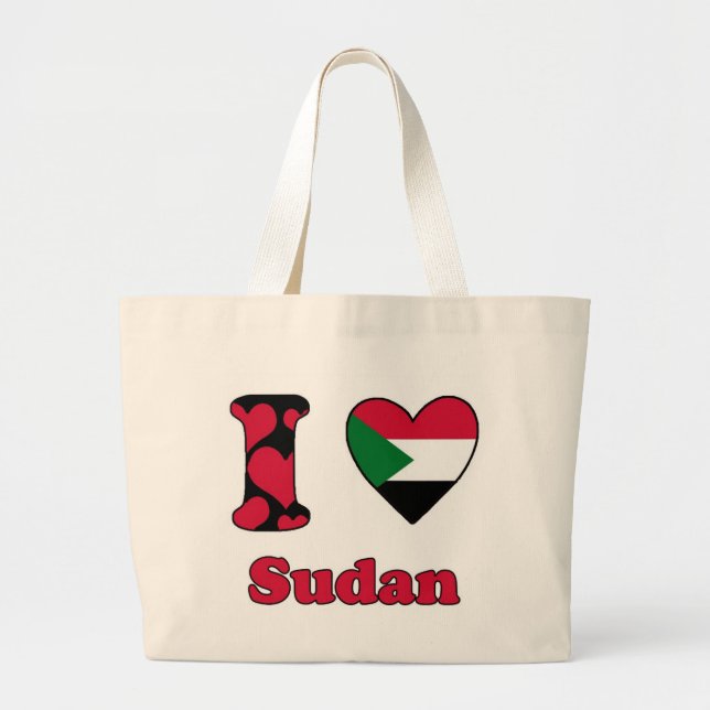 I Liebe Sudan Jumbo Stoffbeutel (Vorne)