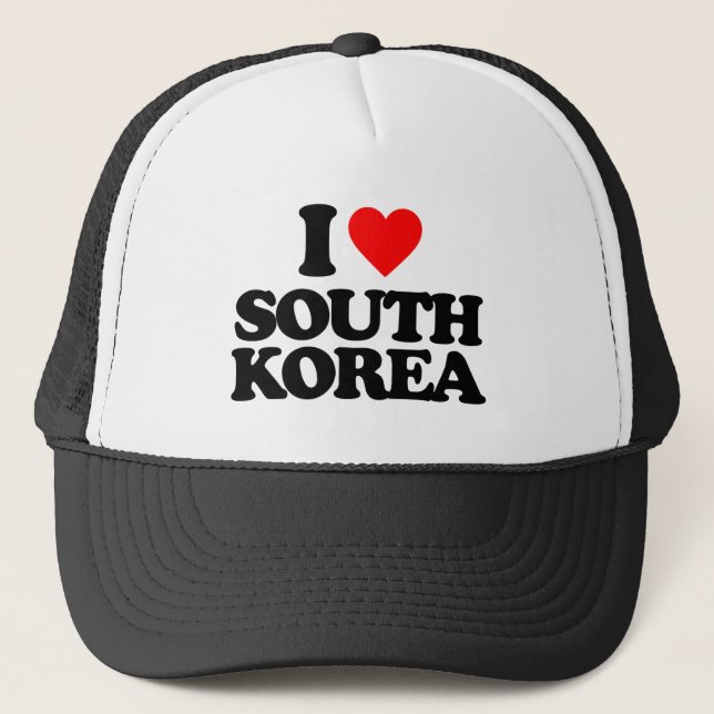 I LIEBE SÜDKOREA TRUCKERKAPPE (Vorderseite)