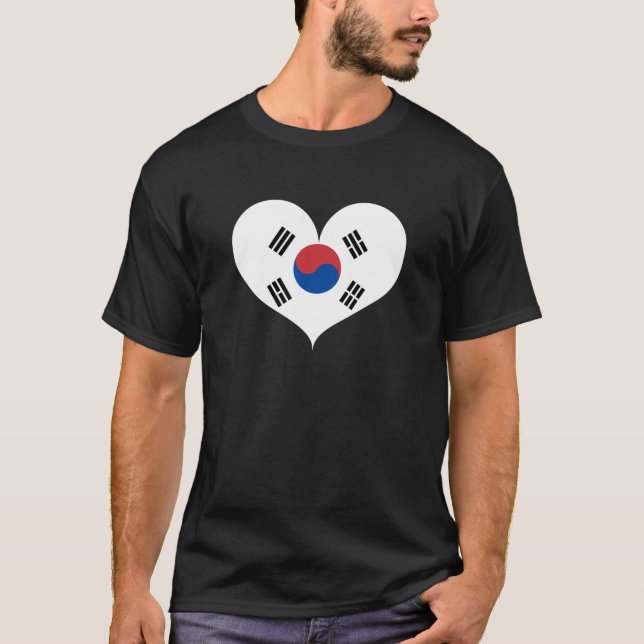 I Liebe Südkoreas Flagge T-Shirt (Vorderseite)