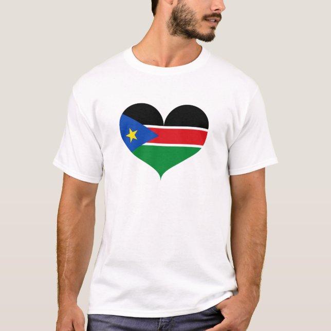 I Liebe Südsudan-Flagge T-Shirt (Vorderseite)