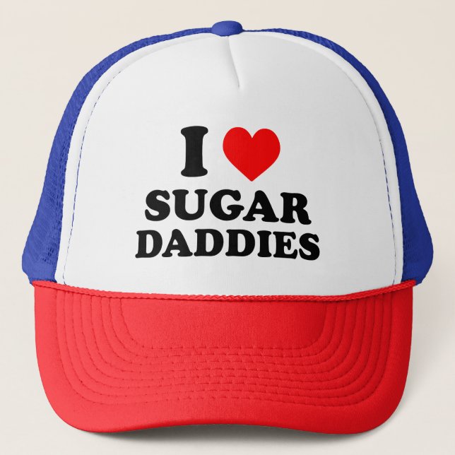 I Liebe Sugar Daddies ich Heart Sugar Daddies Truckerkappe (Vorderseite)