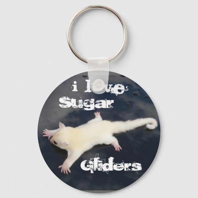 I Liebe Sugar Gliders =Outbackgliders.com Schlüsselanhänger (Vorderseite)