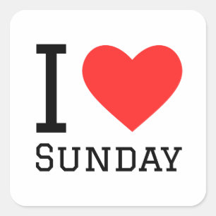 I Liebe Sunday Square Sticker