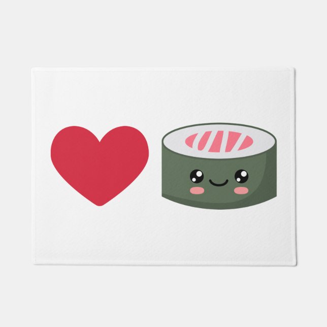 I Liebe Sushi Fußmatte (Vorderseite)