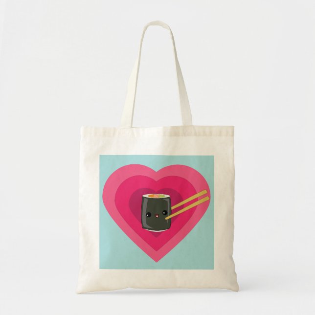 I Liebe-Sushi Kawaii Sushi-Rolle Tragetasche (Vorne)