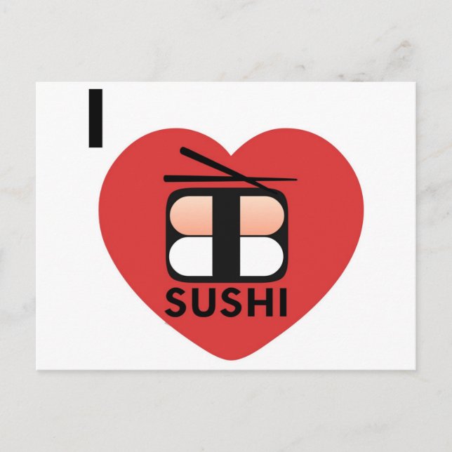 I Liebe Sushi Postkarte (Vorderseite)