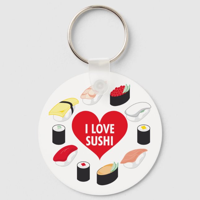 I Liebe Sushi Schlüsselanhänger (Vorderseite)