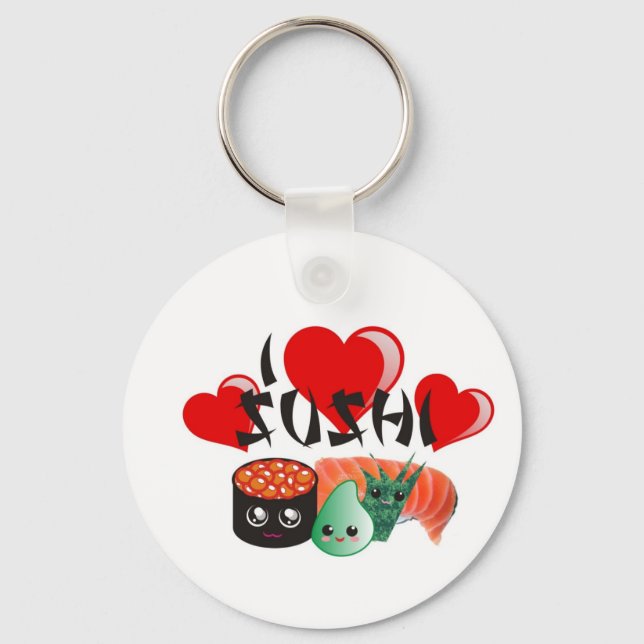 I Liebe Sushi Schlüsselanhänger (Vorderseite)