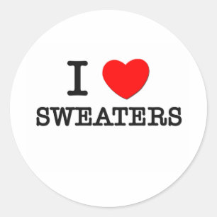 I Liebe Sweaters Runder Aufkleber