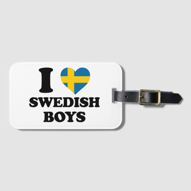 I Liebe Swedish Boys Gepäckanhänger (Vorderseite (Horizontal))