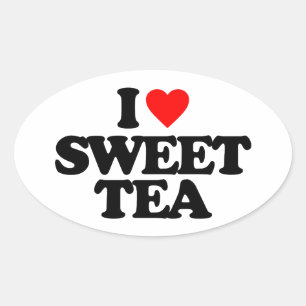 I LIEBE SWEET TEA OVALER AUFKLEBER