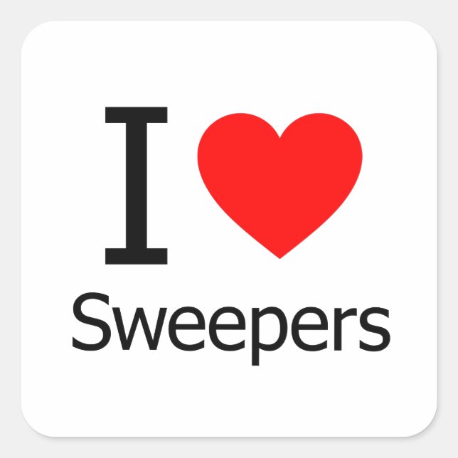 I Liebe Swepers Quadratischer Aufkleber (Vorderseite)