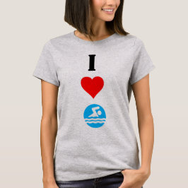 I Liebe Swim / I Heart Swim Niedlich Ladys T - Shi T-Shirt
