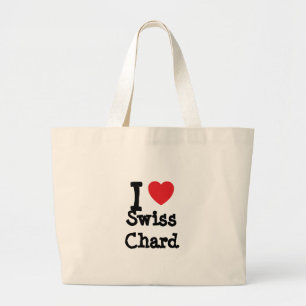 I Liebe Swiss Chard Herzstück T - Shirt Jumbo Stoffbeutel