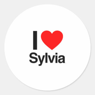 i Liebe sylvia Runder Aufkleber