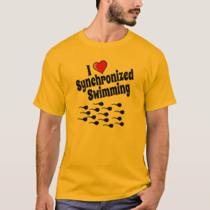 I Liebe-synchronisierte Schwimmen T-Shirt