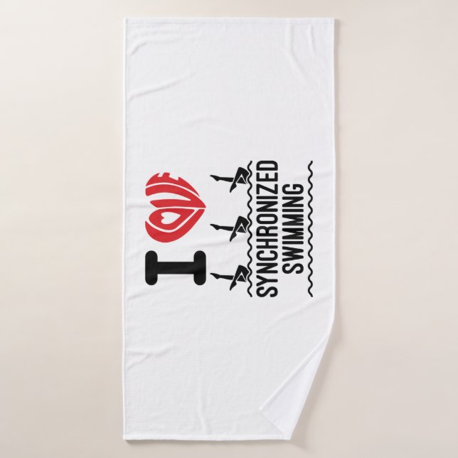 I Liebe Synchronschwimmen Badehandtuch (Badehandtuch)