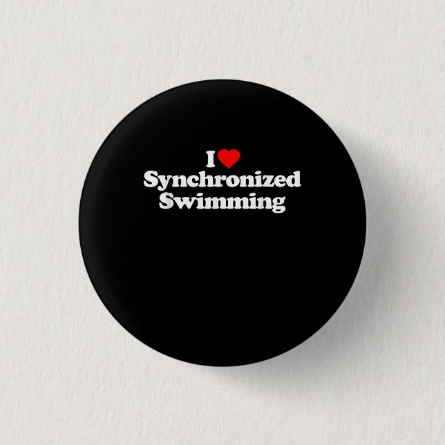 I Liebe Synchronschwimmen Herz Souvenir Funny Button (Vorderseite)