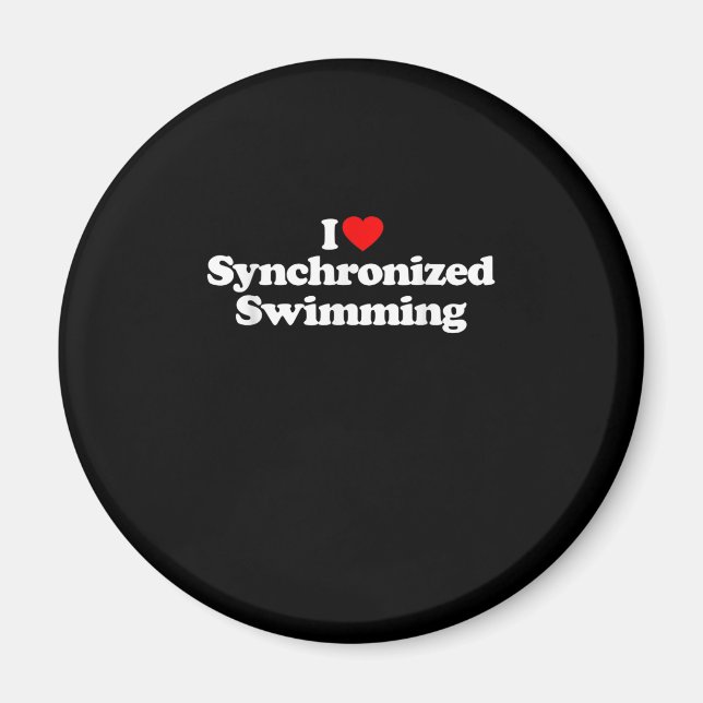 I Liebe Synchronschwimmen Herz Souvenir Funny Magnet (Vorne)