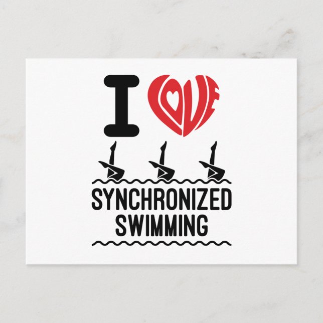 I Liebe Synchronschwimmen Postkarte (Vorderseite)