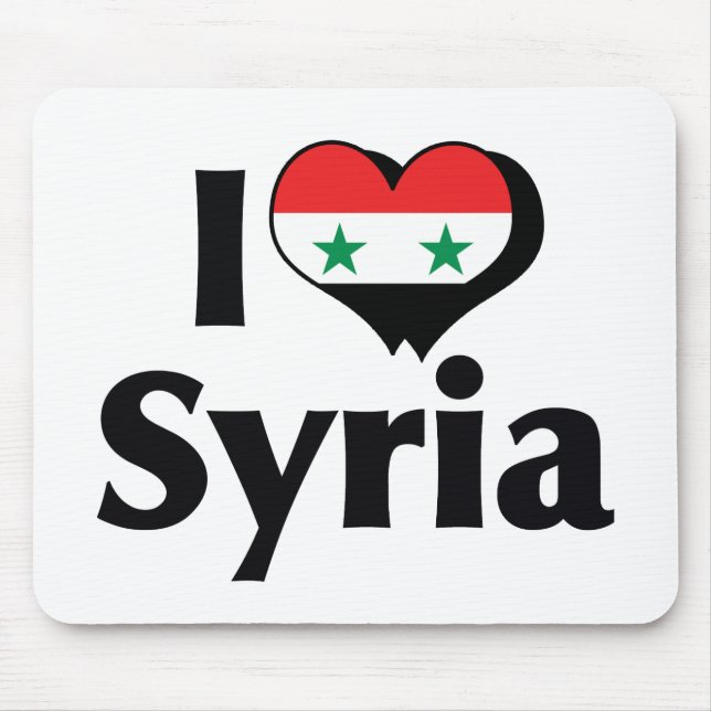 I Liebe Syrien-Flagge Mousepad (Vorne)