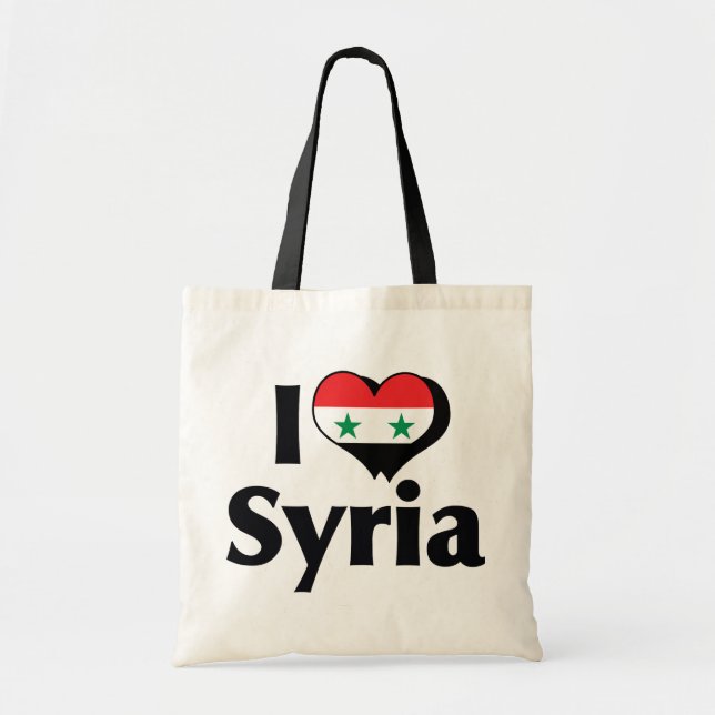I Liebe Syrien-Flagge Tragetasche (Vorne)