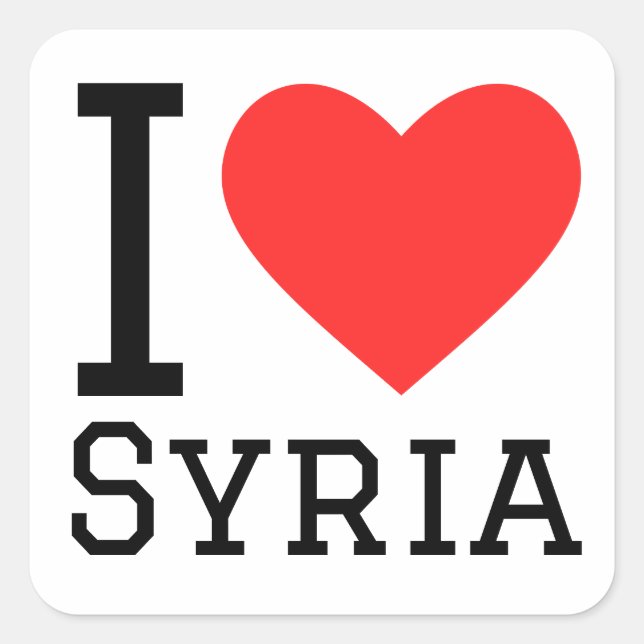 I Liebe Syrien Quadratischer Aufkleber (Vorderseite)