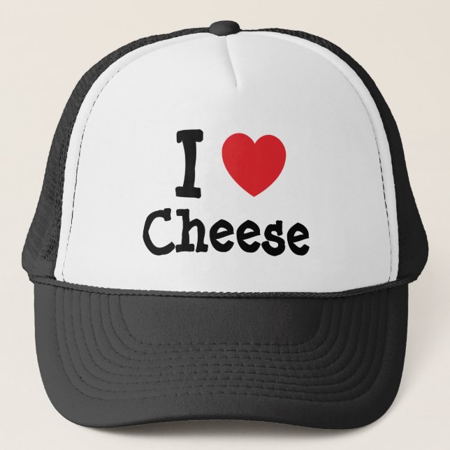 I Liebe T - Shirt Käse Truckerkappe (Vorderseite)