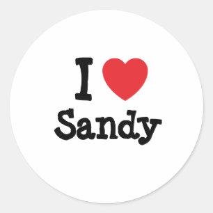 I Liebe T - Shirt Sandy Runder Aufkleber