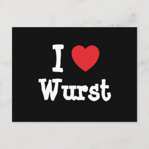 I Liebe T - Shirt Wurst Postkarte