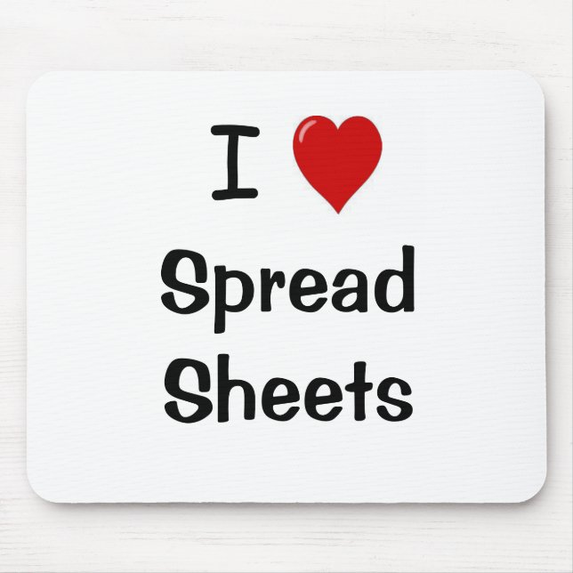 I Liebe Tabellenkalkulation Mousepad (Vorne)